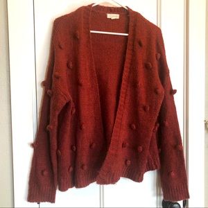 💗(Promesa) Burnt Umber Knotted Cardigan Sweater - WOMEN’S SIZE S/M